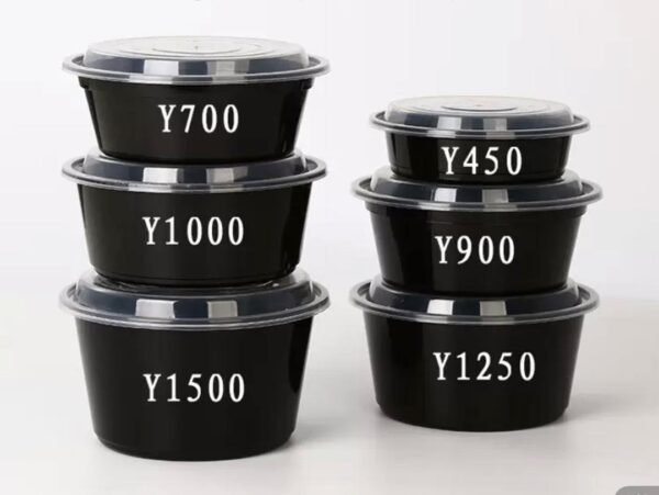 BLACK PLASTIC MICROWAVEABLE CONTAINERS