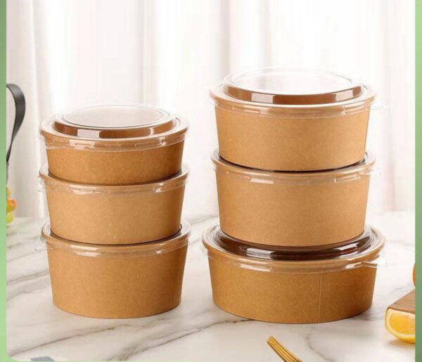 KRAFT ROUND BOWL WITH LID