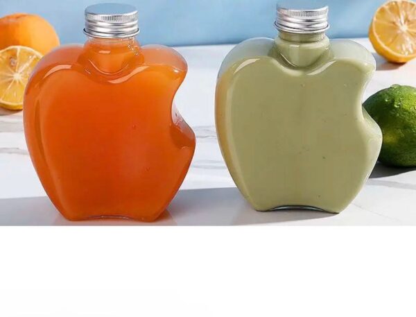 PLASTIC APPLE BOTTLE WITH ALUMINIUM CAP
