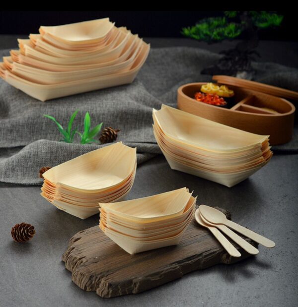 BAMBOO DISPOSABLE BOAT TRAY