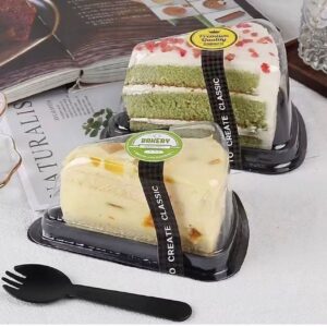Clear Plastic Triangle Dessert Cake Slice Container