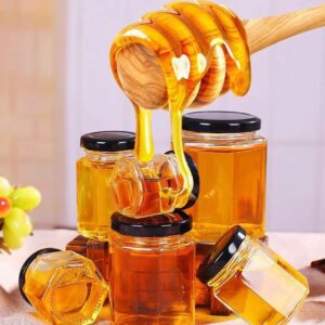HEXAGONAL GLASS JARS