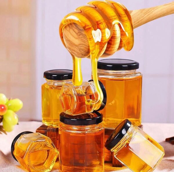 HEXAGONAL GLASS JARS