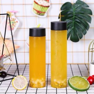 ROUND LONG BOTTLE WITH BLACK LID